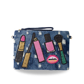 Girly Denim Clutch Bag