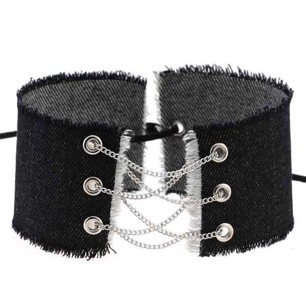 Glamorous Blue Denim Choker