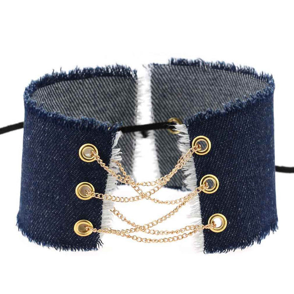 Glamorous Blue Denim Choker
