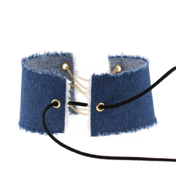 Glamorous Blue Denim Choker