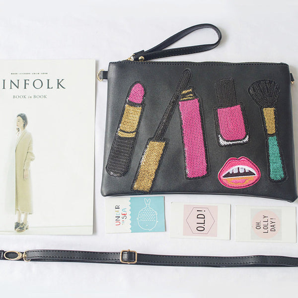 Girly Denim Clutch Bag