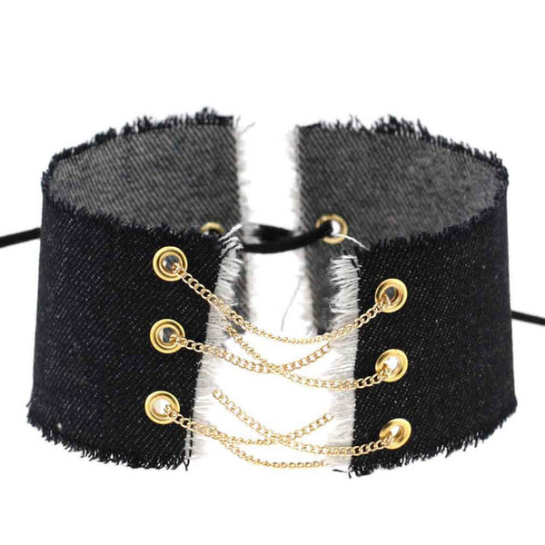 Glamorous Blue Denim Choker