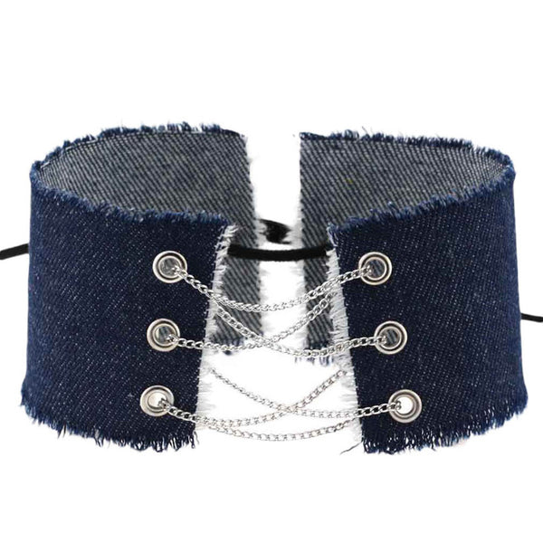 Glamorous Blue Denim Choker